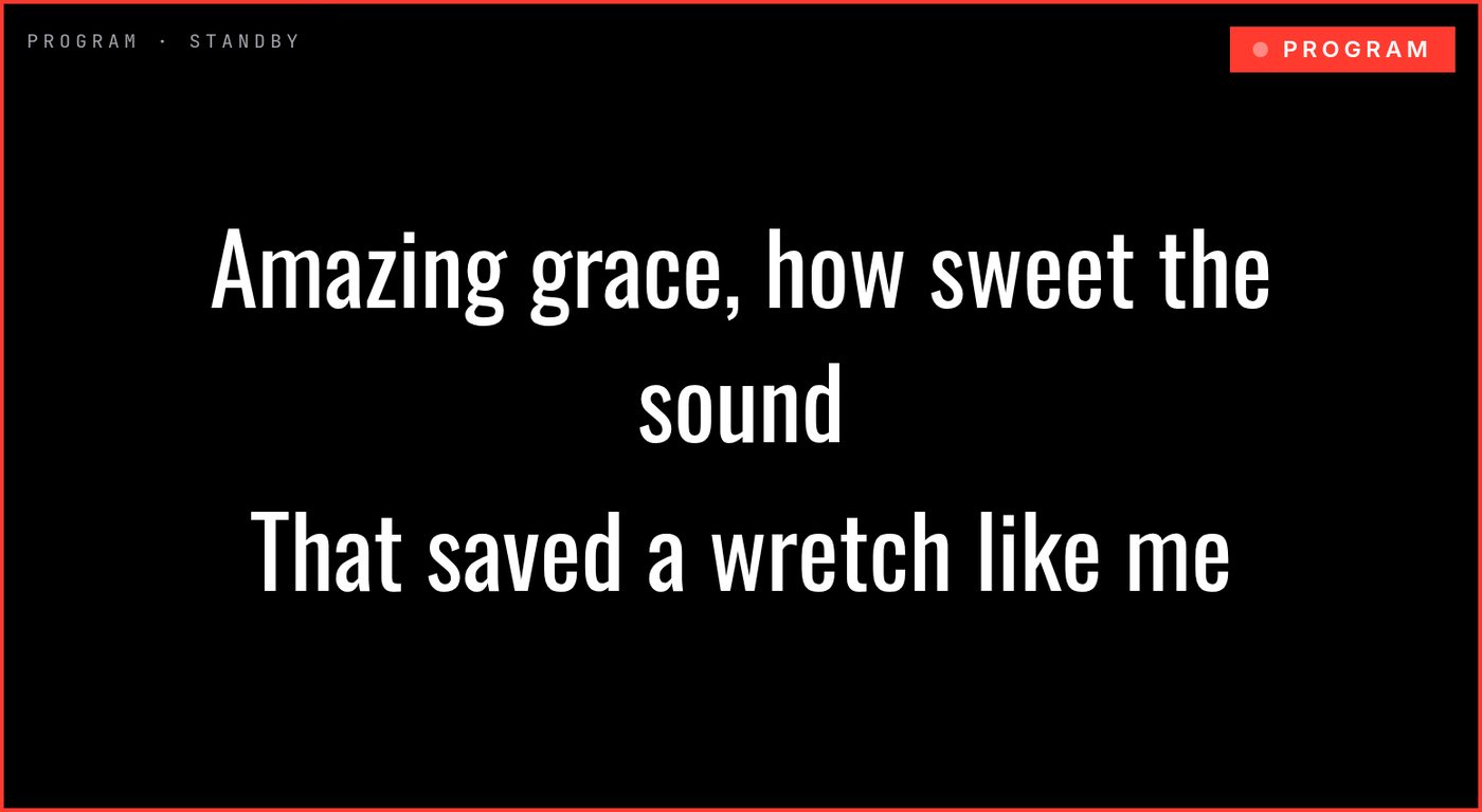 Worship lyrics full screen
